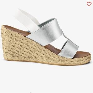 OluKai Silver and Tan Wedge Sandals
